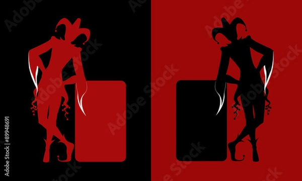 Obraz Red and black jokers