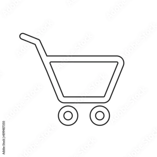 Fototapeta Shopping cart line vector icon [преобразованный]