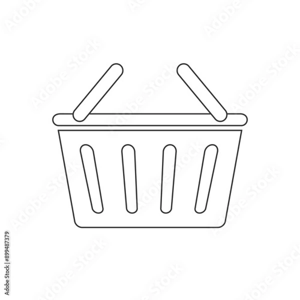 Obraz Shopping basket icon vector flat sign symbols logo illustration isolated on white background black color.Concepts objects for business online shop