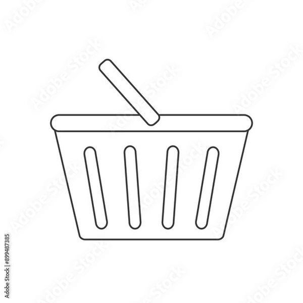 Obraz Shopping basket icon vector flat sign symbols logo illustration isolated on white background black color.Concepts objects for business online shop