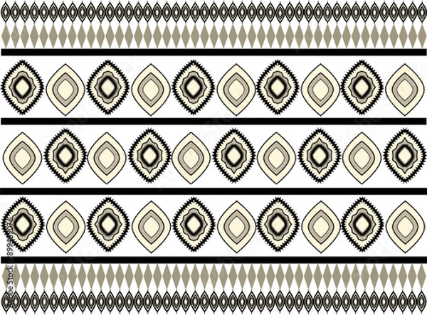 Fototapeta Geometric Ethnic Oriental Seamless Pattern Traditional Design Background, Carpet, Wallpaper, Clothing, Wrapping, Batik, Fabric, Vector, Illsutration, Embroidery Style