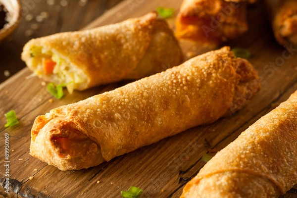 Fototapeta Homemade Fried Pork EggRolls