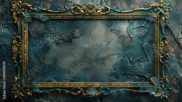 Fototapeta Exquisite Vintage Frame with Ornate Design and Aged Textures for Classic Feel - Front View Detailed Illustration