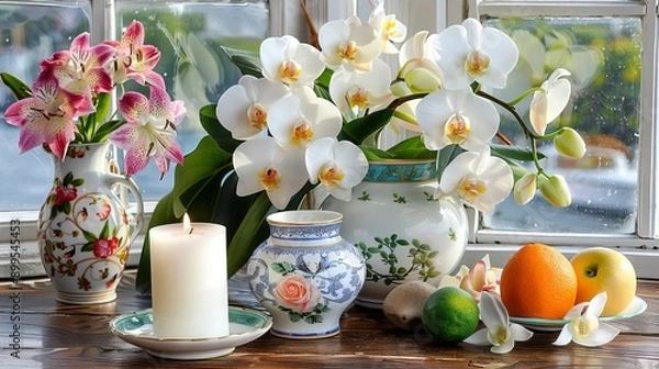 Fototapeta Vintage still life with classic props, nostalgic photography, timeless appeal