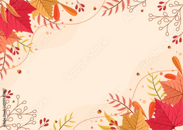 Fototapeta background design with autumn theme	