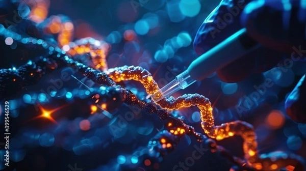 Fototapeta A geneticist editing genes using CRISPR technology, cutting-edge science