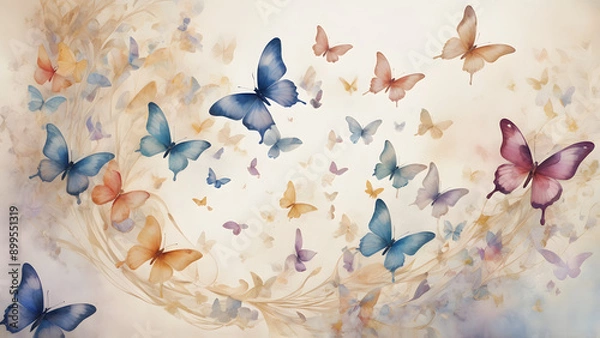 Fototapeta background with butterflies