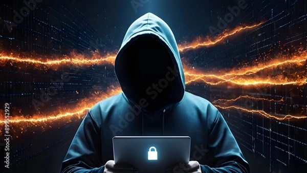 Fototapeta Good protection from hacker attack, cybersecurity concept, data protection or firewall, Hack.