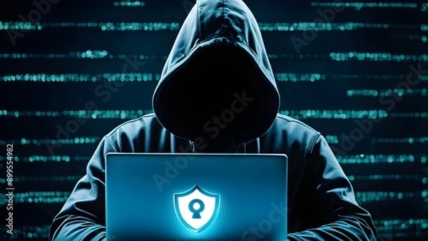 Fototapeta Good protection from hacker attack, cybersecurity concept, data protection or firewall, Hack.