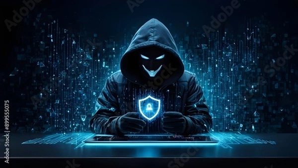 Fototapeta Good protection from hacker attack, cybersecurity concept, data protection or firewall, Hack.