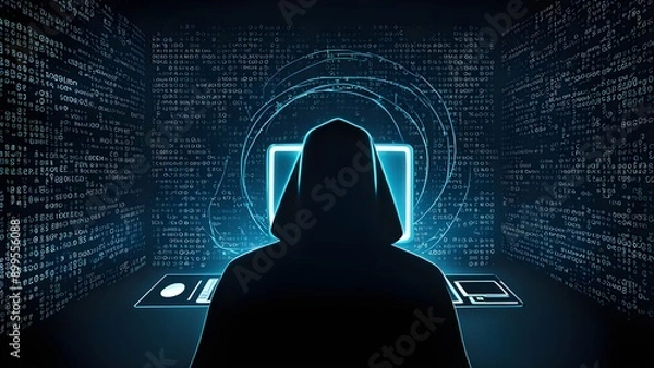 Fototapeta Good protection from hacker attack, cybersecurity concept, data protection or firewall, Hack.