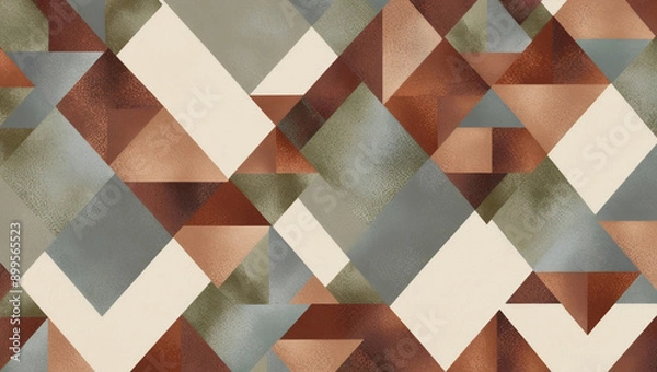Obraz Geometric pattern with triangles in muted tones