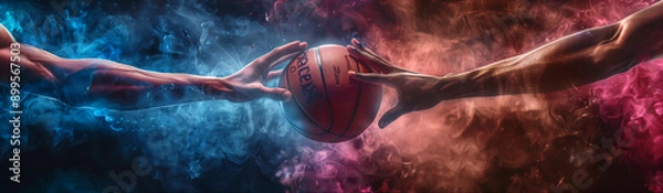 Obraz Basketball sports banner, basketball VS banner, basketball players game banner, sport banner