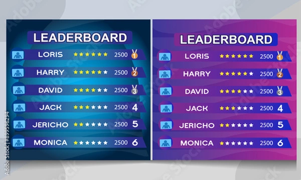 Obraz creative leaderboard design, game leaderboard vector