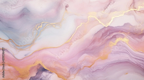Fototapeta Abstract marble background, beautiful marble pattern, soft pastel colors with gold accents.