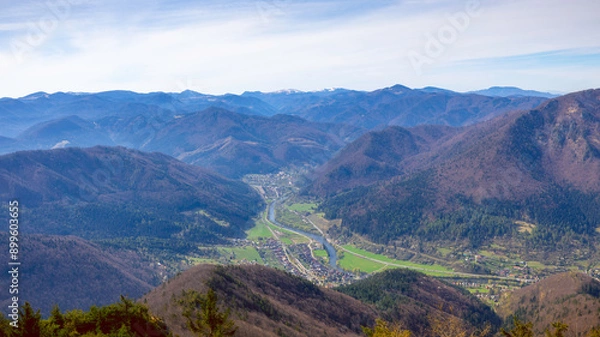 Fototapeta view of the mountains in autumn