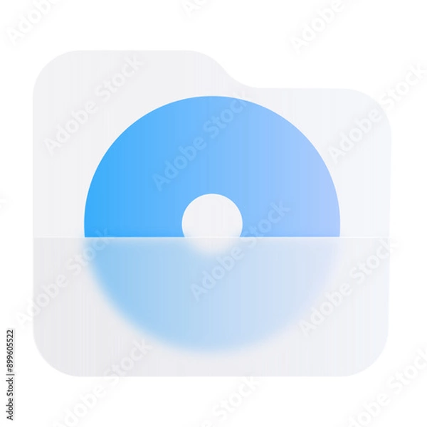 Fototapeta CD player Music Glassmorphism Icon Element App Svg Png Asset UI/UX