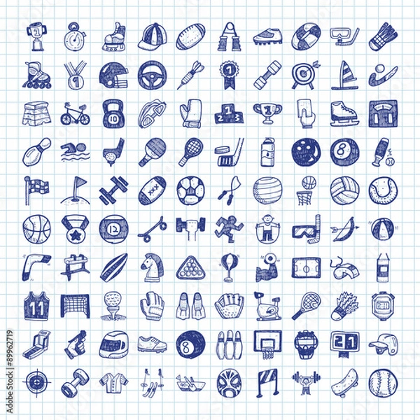 Obraz doodle sport icons