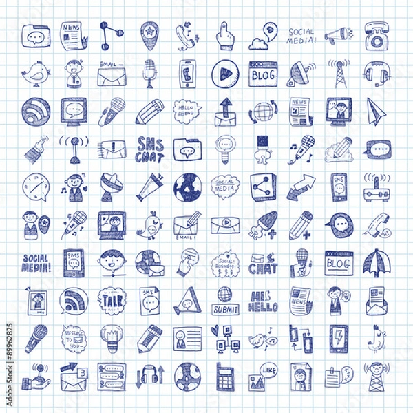 Obraz doodle communication icons