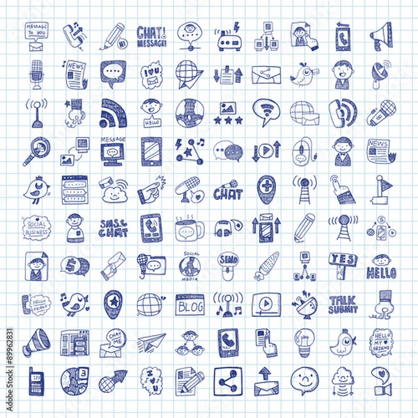 Obraz doodle communication icons