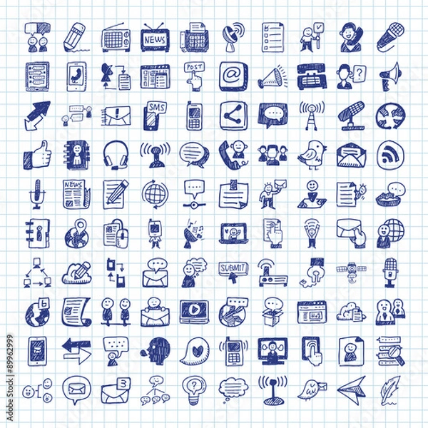 Obraz doodle communication icons