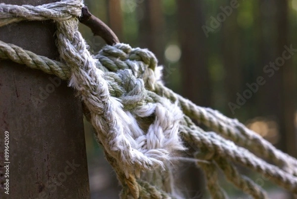 Fototapeta Old rope tie-knot 