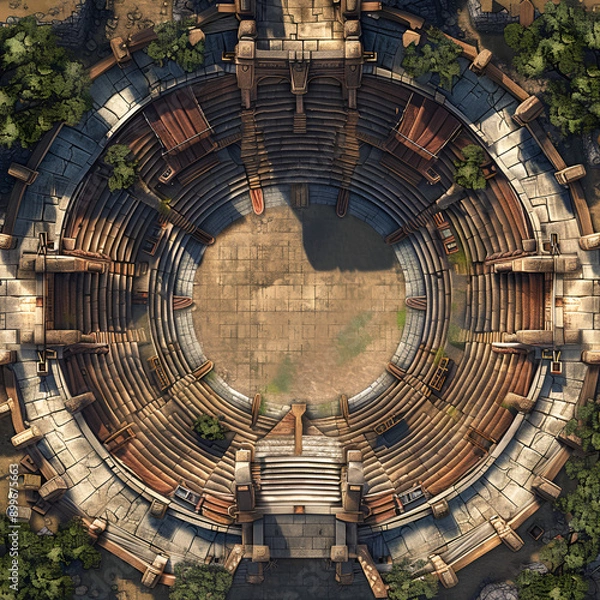 Fototapeta Ancient Greece Dnd battlemap,battle map, dungeons and dragons,rpg,game,tabletop,