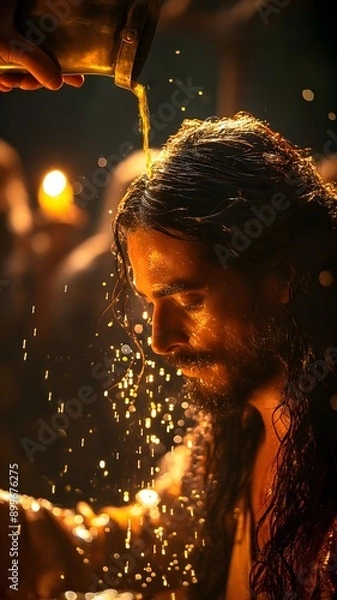 Obraz Jesus was anointed with spikenard by a woman in Bethany