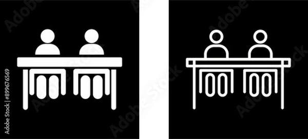 Fototapeta Student Sitting In Classroom Vector Icon