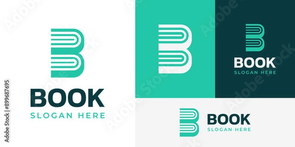 Fototapeta Creative Initial B Book Education Knowledge Study School Logo Design Template