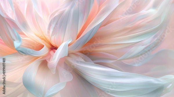 Obraz a soft, pastel-colored flower in a dreamlike dance of ethereal petals