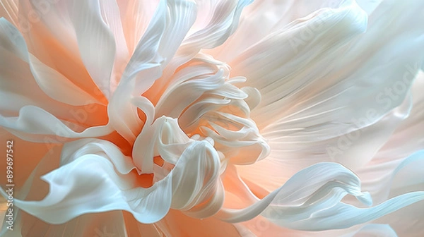 Obraz a soft, pastel-colored flower in a dreamlike dance of ethereal petals