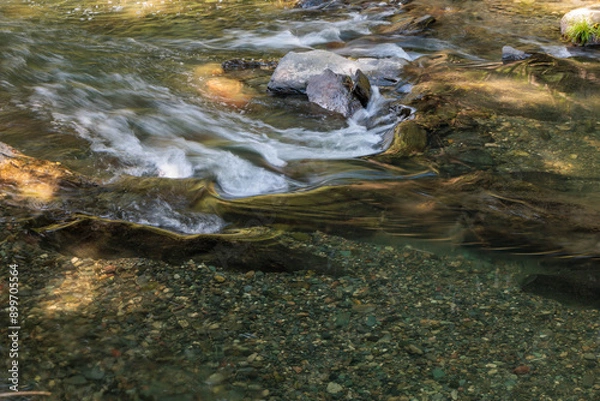 Fototapeta 渓谷の綺麗な川の流れ