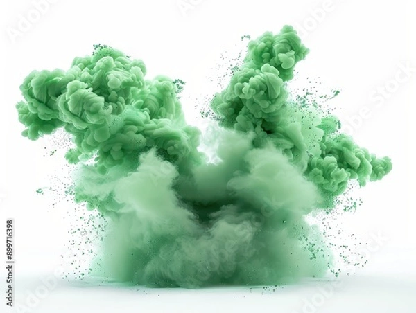 Obraz Vivid Diopside Smoke Explosion on White Background