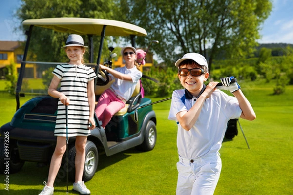 Fototapeta Kids golf competition