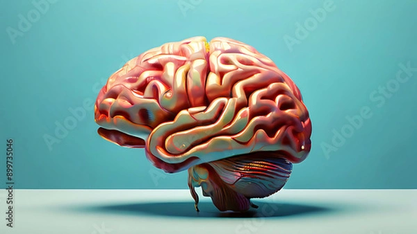 Fototapeta A colourful brain 3d