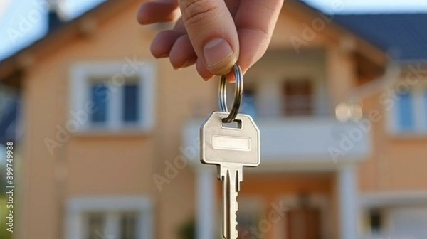 Obraz House Key with Blurred House Background