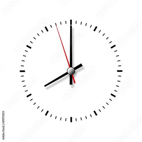 Obraz Clock without numbers isolated on white background.