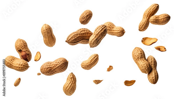 Fototapeta Falling peanut, full body, on a transparent background