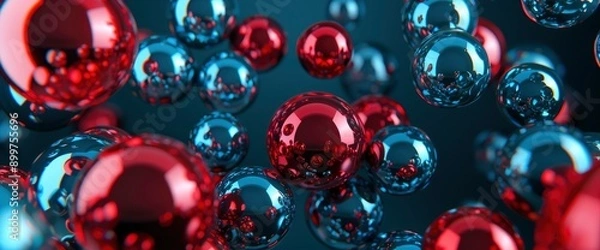 Fototapeta Abstract Flying Spheres Background , 3D , High Definition