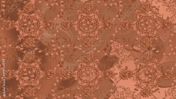 Fototapeta baroque floral seamless pattern in gold over colors