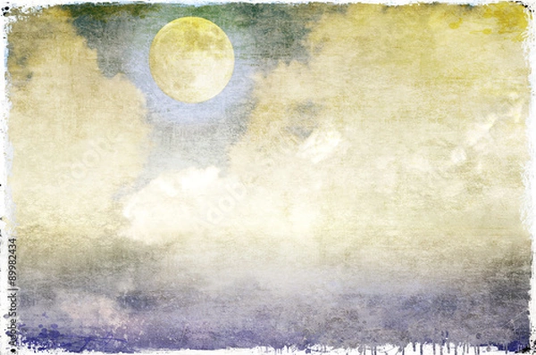 Obraz Vintage cloudy sky with full moon