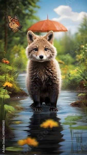 Obraz wild red fox