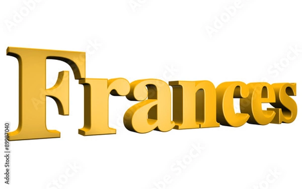 Fototapeta 3D Frances text on white background