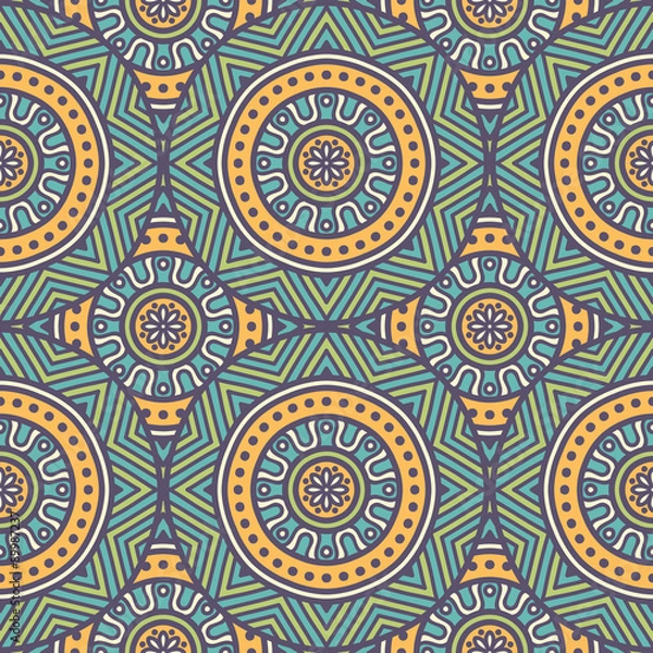 Fototapeta Ethnic floral seamless pattern