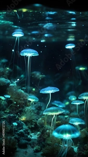 Obraz underwater world with bubbles