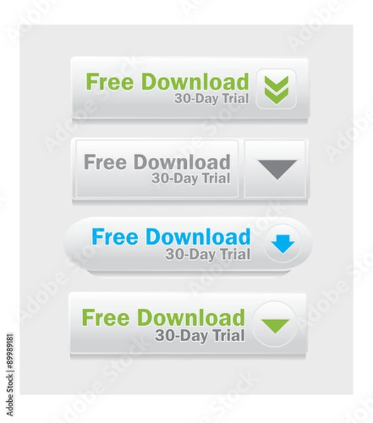 Fototapeta Vector Web interface buttons. Free trial download.