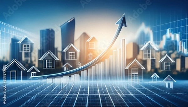 Fototapeta rising real estate graph
