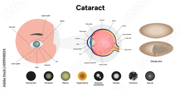 Obraz Type cataracts vision disorder problem and vision human anatomy