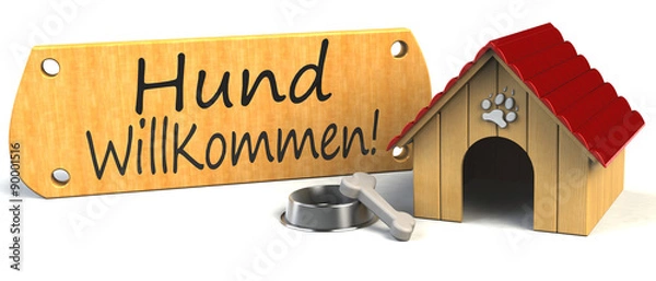 Obraz Hundehütte willkommen
